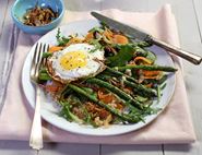 Warm Asparagus, Barley & Crispy Egg Salad