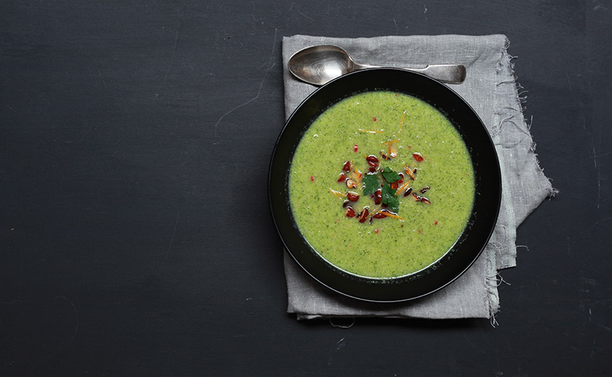 Organic Broccoli, Chilli, Orange Soup Abel & Cole