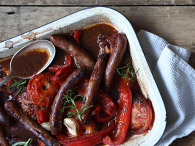 Tipsy Sausage Tray Bake