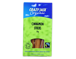 Organic Cinnamon Sticks, Fairtrade, Crazy Jack (25g)