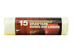 Swing Bin Liners, Draw Tape, degradable (15 bags)