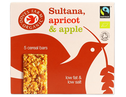 Low Fat Fruity Oat Cereal Bars, Fairtrade, Doves Farm (pack of 5)