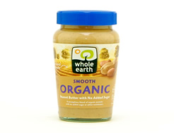 Organic Smooth Peanut Butter, Whole Earth (340g)