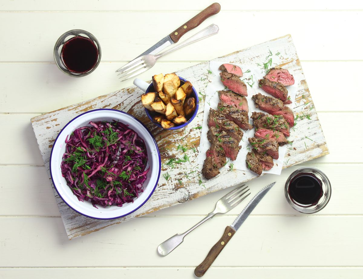 Scandi Venison with Quick Pickled Cabbage