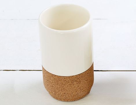 ceramic & cork mug cream liga eco living