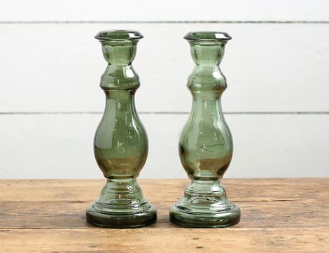recycled glass candlestick holders jarapa