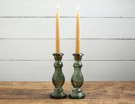 Recycled Glass Candle Holders, Jarapa (Pair)