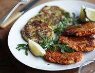 Spiced Veggie Fritters with Yogurt Dip