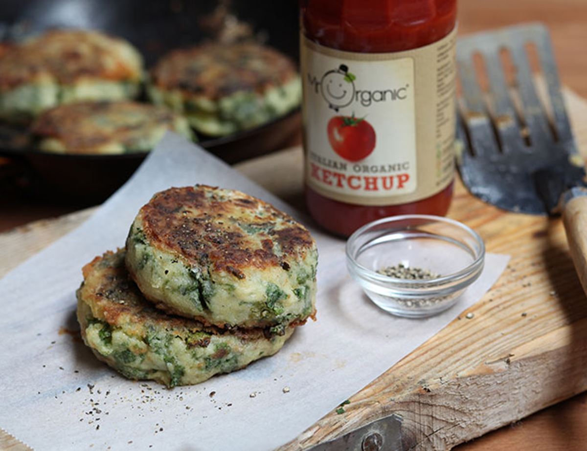 Cheesy Bubble and Squeak Cakes Recipe Abel & Cole