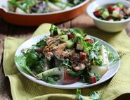 Griddled Chicken with Rhubarb & Cucumber Salsa