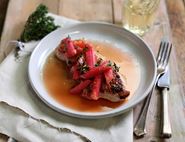 Spiced Gammon Steaks with Honeyed Rhubarb