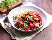Beetroot, Halloumi & Cashew Curry 