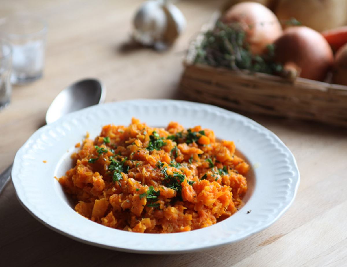 Carrot Mash with Garlic Parsley Butter Recipe Abel & Cole