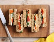 Goat's Cheese, Roast Tomatoes & Basil Finger Sandwiches