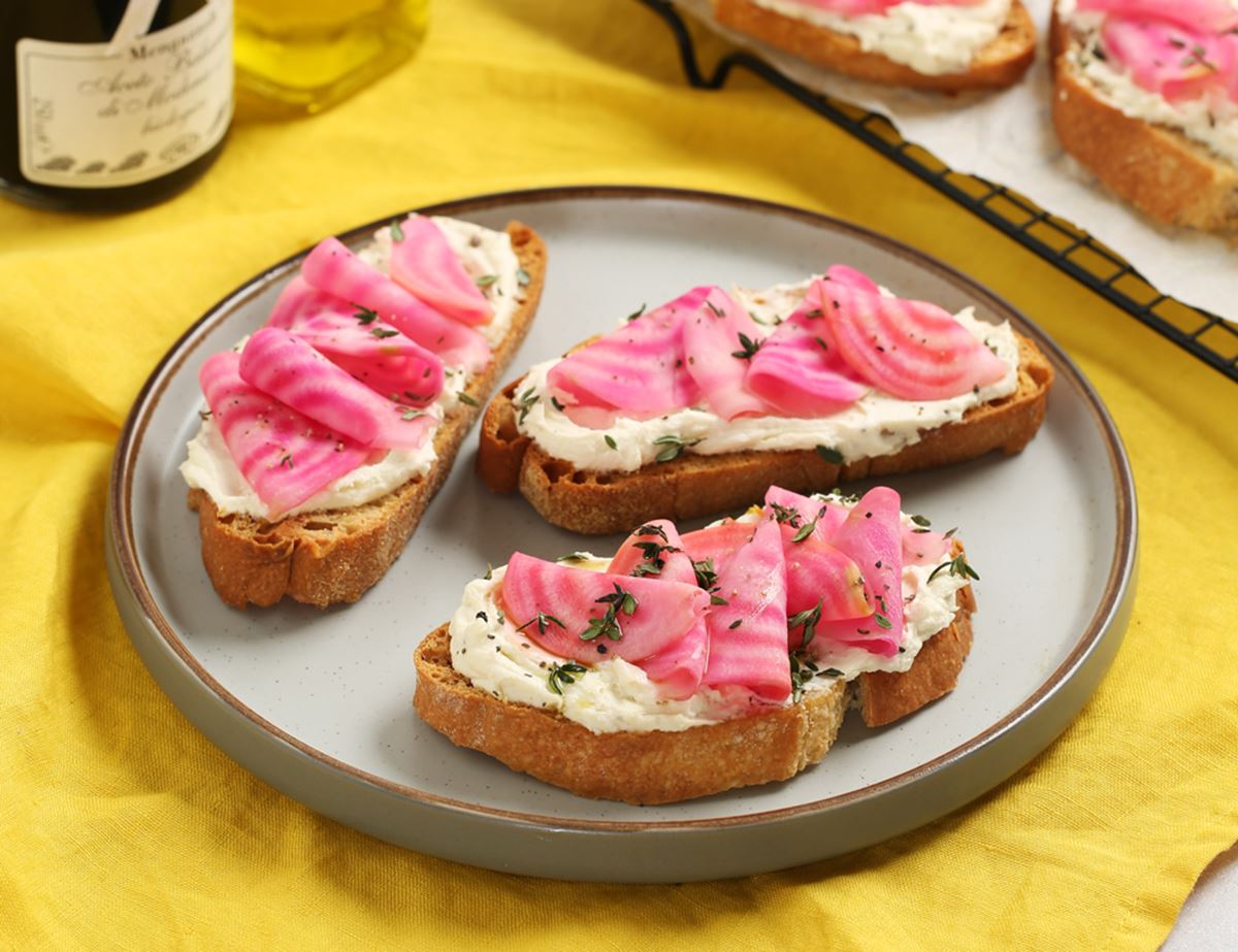 Chioggia Beetroot & Goat's Cheese Bruschette