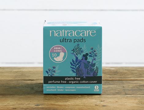 Ultra Long Pads, Organic Cotton, Natracare (10 per pack)