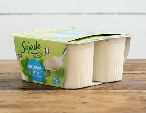 Natural Soya Yogurt Alternative, Organic, Sojade (4 x 100g)