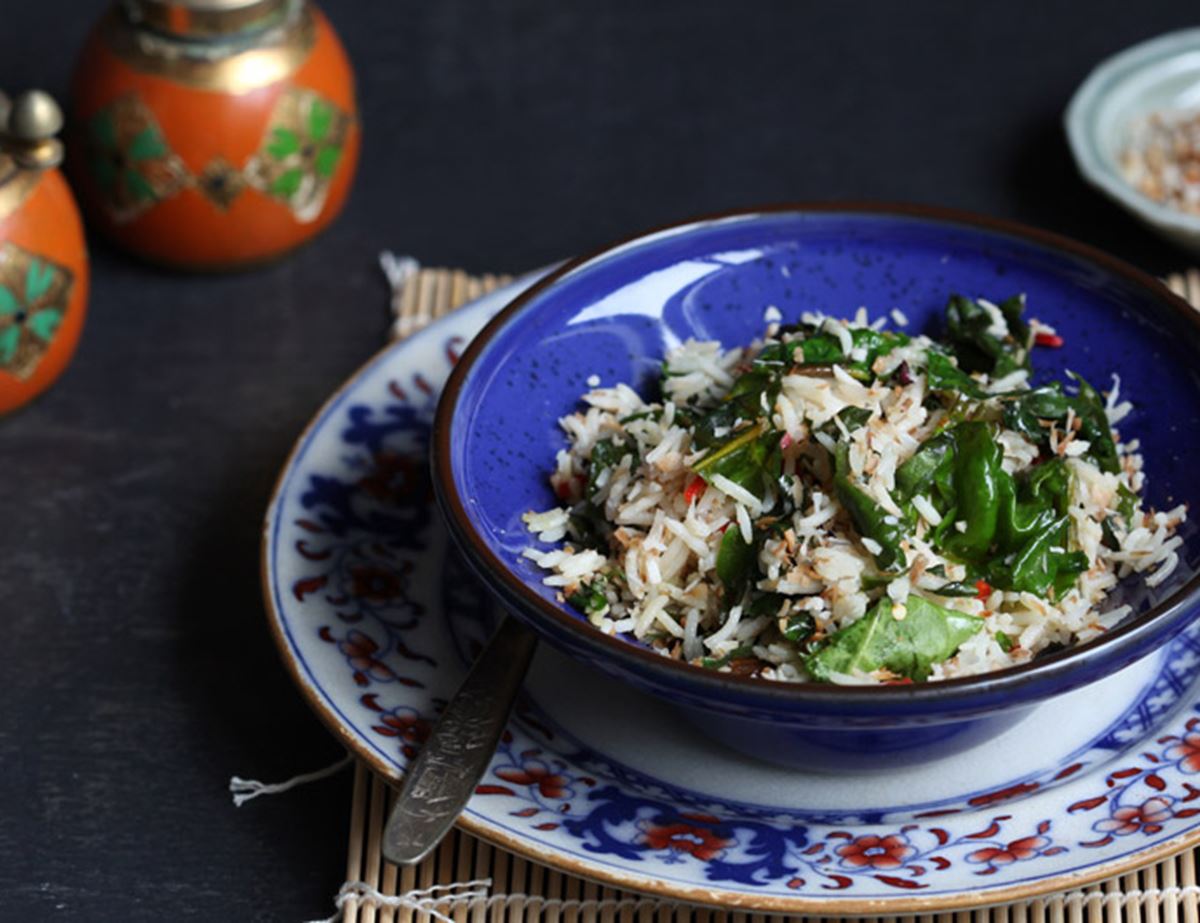 Coconut Rice with Greens