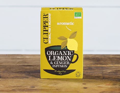 organic lemon & ginger tea clipper 20 bags