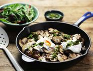 Chimichurri Mushrooms with Poached Eggs