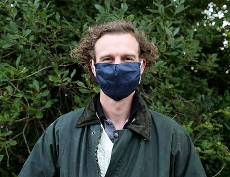 Cotton Face Mask, Navy image thumbnail