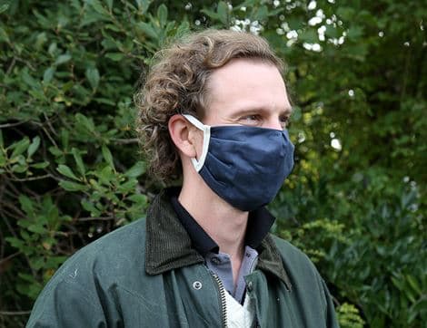 Cotton Face Mask, Navy image thumbnail