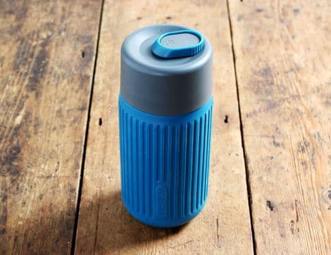 Glass Travel Cup, Grey/Ocean