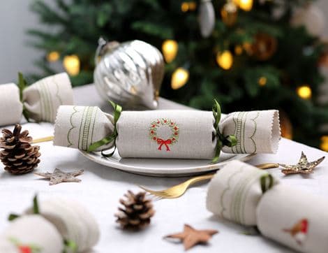 Embroidered Christmas Crackers with Gift Box image thumbnail