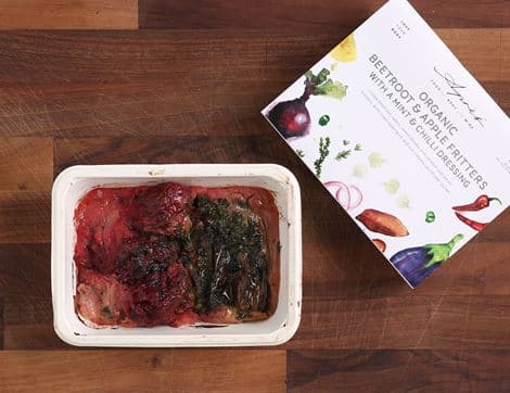 Beetroot & Apple Fritters with Mint & Chilli Dressing image thumbnail