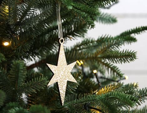 Wooden Christmas Star Decoration