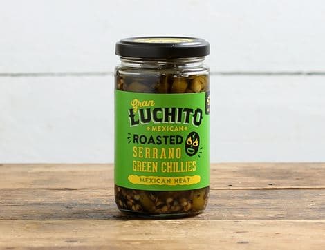 Roasted Serrano Green Chillies, B Corp, Non-Organic