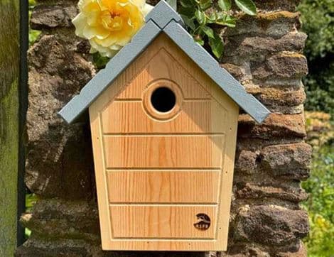 Cabin Bird Nest Box, Slate Grey image thumbnail