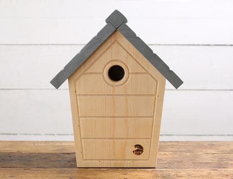 Cabin Bird Nest Box, Slate Grey image thumbnail