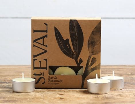 Bay & Rosemary Scented Tealights, B Corp, Non-Organic