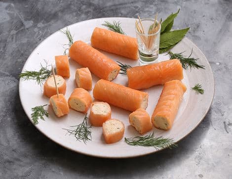 Smoked Salmon Filled Canapes, Land-Based Responsibly Farmed