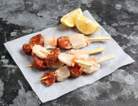 Wild Scallop & Chorizo Skewers