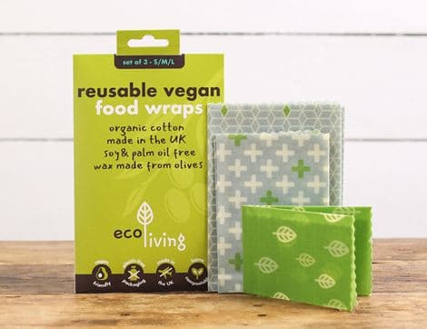 Vegan Food Wraps, Olive Wax & Organic Cotton