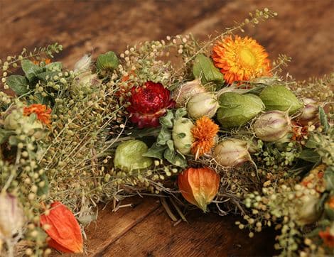 Autumn Dried Flower Indoor Wreath image thumbnail