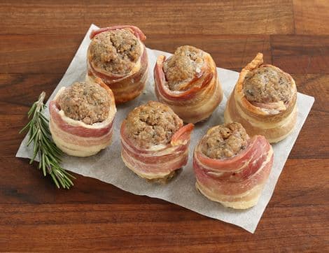 Pork Stuffing Roulades Wrapped in Bacon image thumbnail