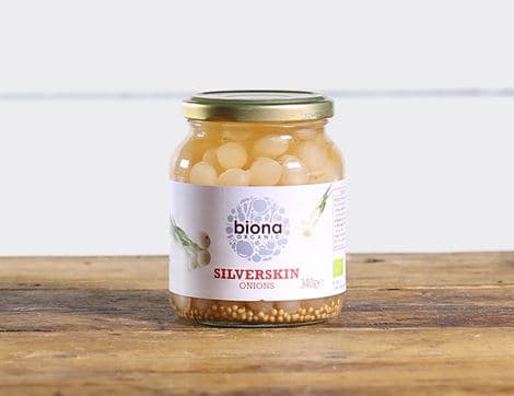 Pickled Silverskin Onions, Organic, Biona (340g)