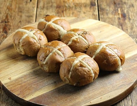 Mini Sticky Toffee Hot Cross Buns