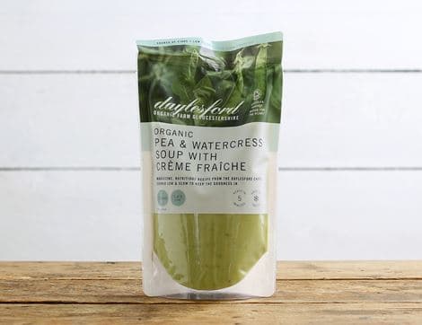Rocket & Pea Soup with Watercress & Crème Fraiche