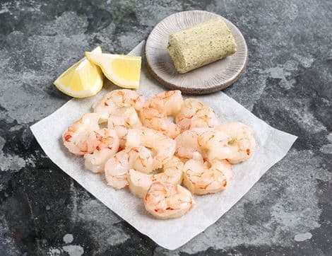 Wild Red King Prawn Tails in Garlic Butter