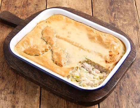Luxury Chicken Pie in Enamel Tray