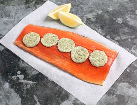 Whole Sockeye Salmon Fillet with Lemon, Dill & Caper Butter