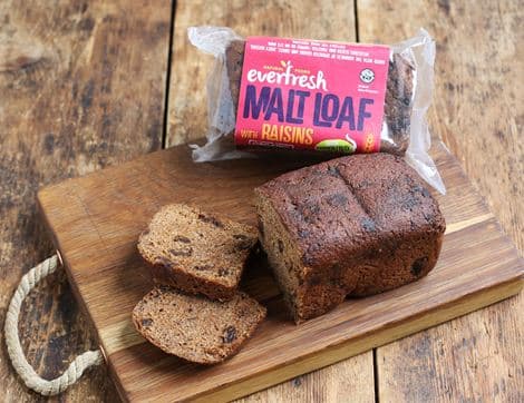 Sprouted Grain Malt Loaf With Raisins, No Added Sugar