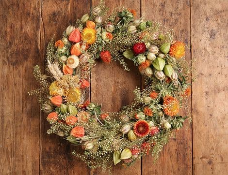 Autumn Dried Flower Indoor Wreath