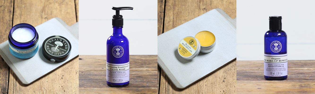 Neals Yard products, including Almond Mouisturiser