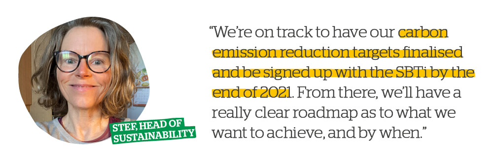 Quote: We're on track to have our carbon emission reduction targets finalised 