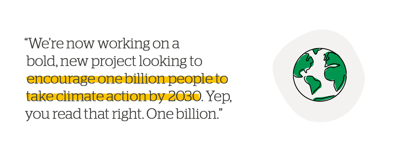 Quote: One billion people to take climate action by 2030